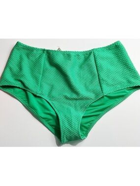 Aerie • NWT Green Jacquard Women's Swimwear High Waisted Bottom